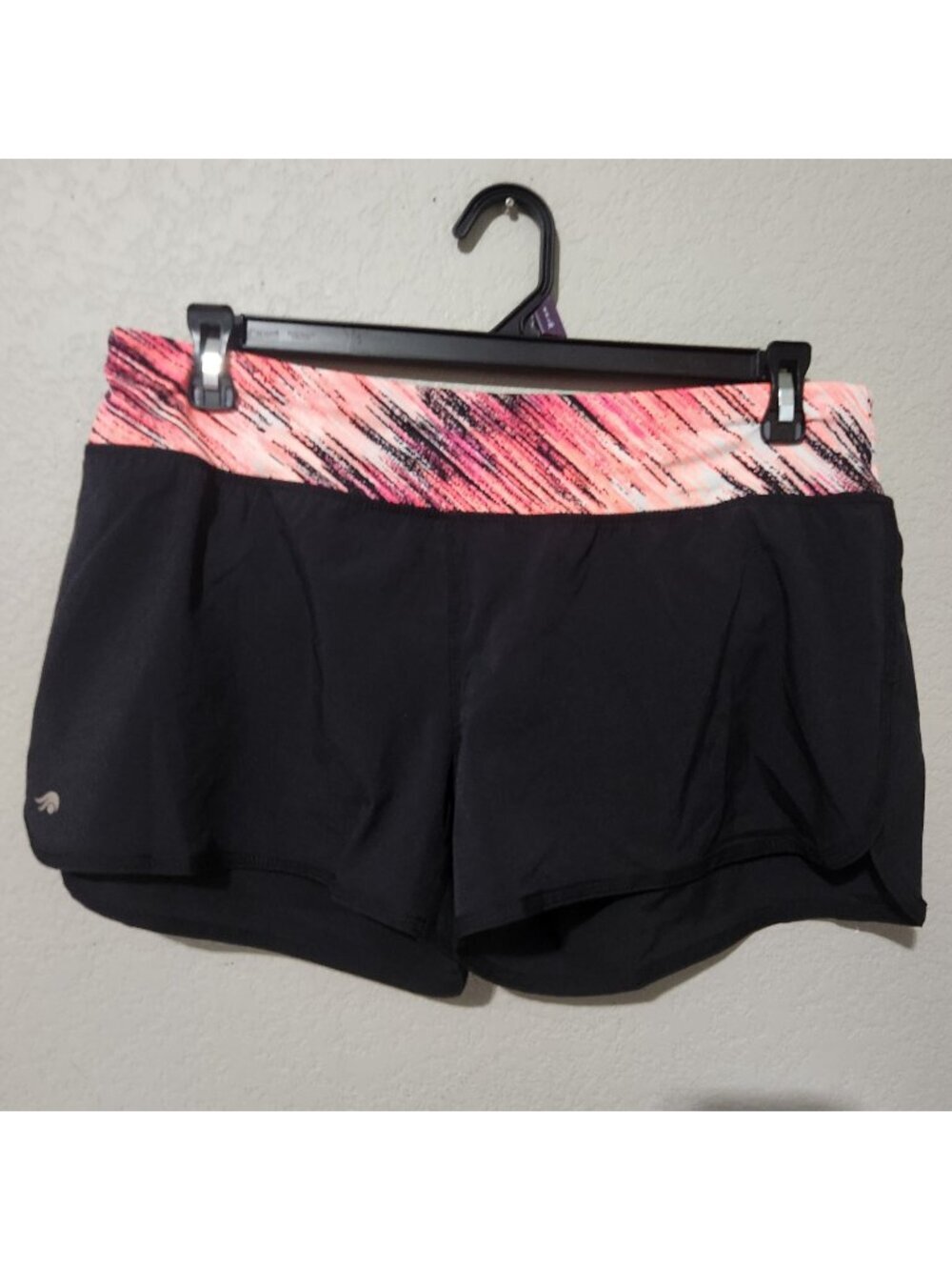 Ideology Shorts Womens Size L Black & Pink Abstract Active